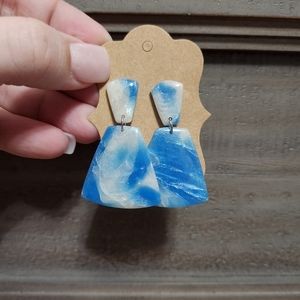 Blue post drop earrings